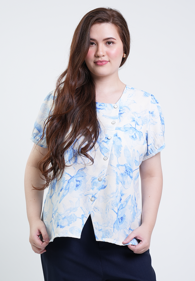 Milly Plus Size Isabelle Floral Button Front Top