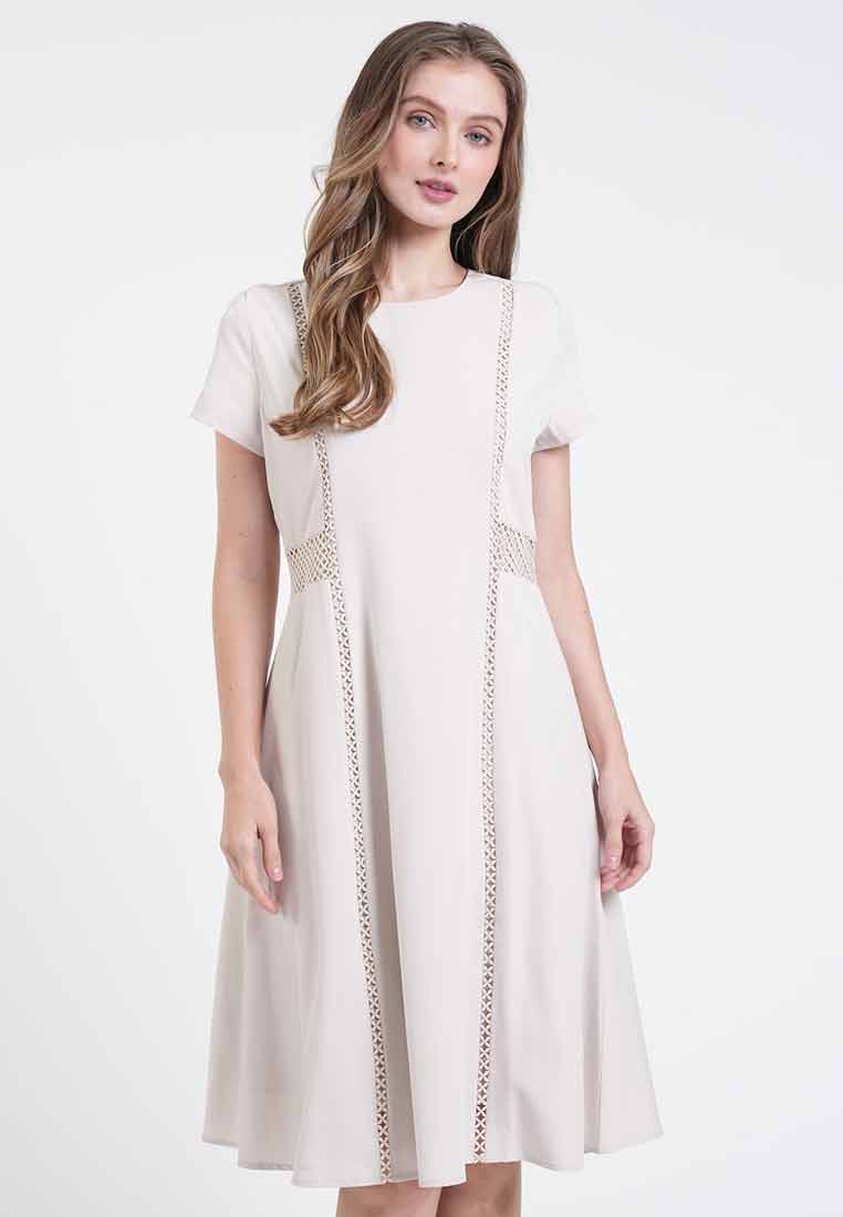 Vanessa Lace-Trim A-Line Dress