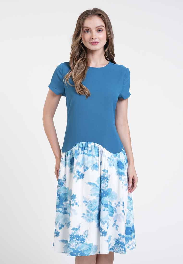 Beatrice Floral Mixed Shift Dress