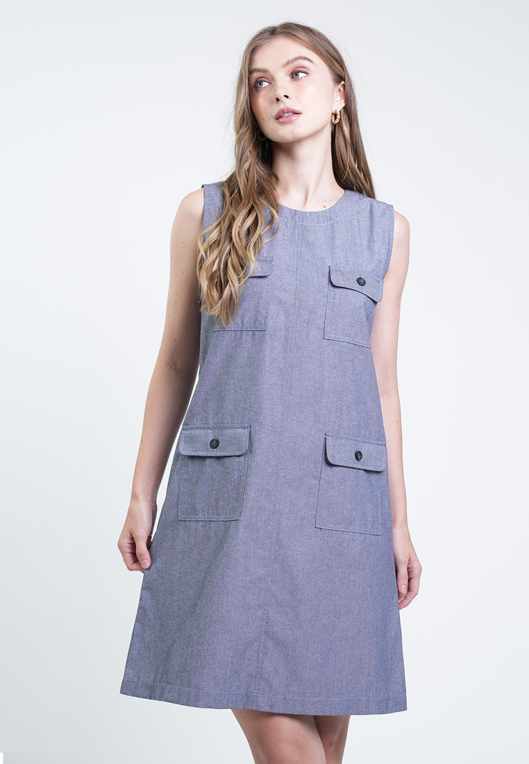 Lara Pocket-Detail Shift Dress