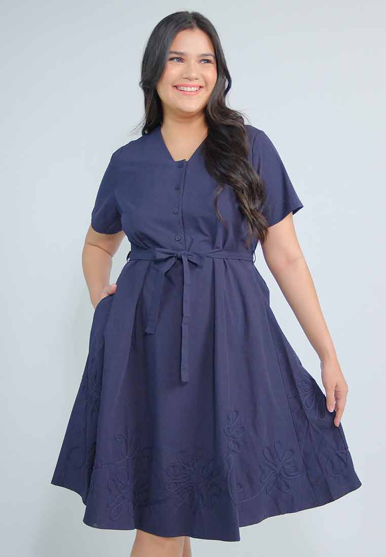 Milly Plus Size Eliza Flower Embroidered Dress
