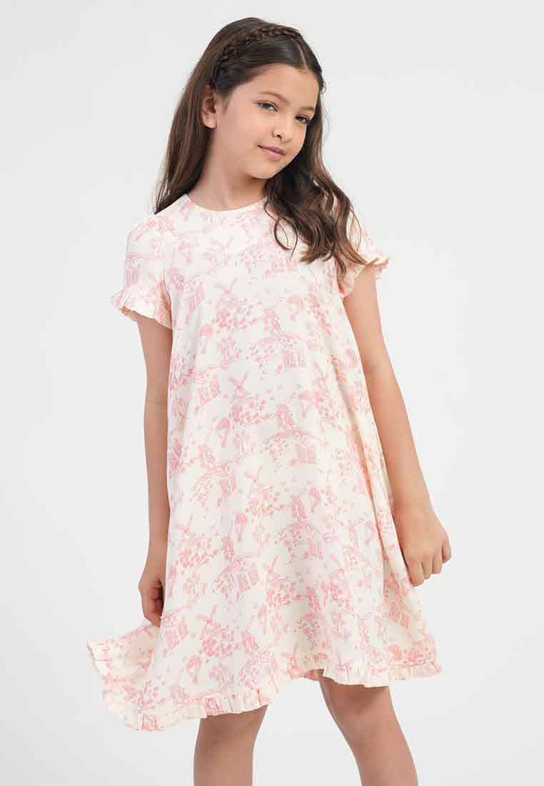 Treehouse Mayla Windmill & Balloon Print Girl's Dress