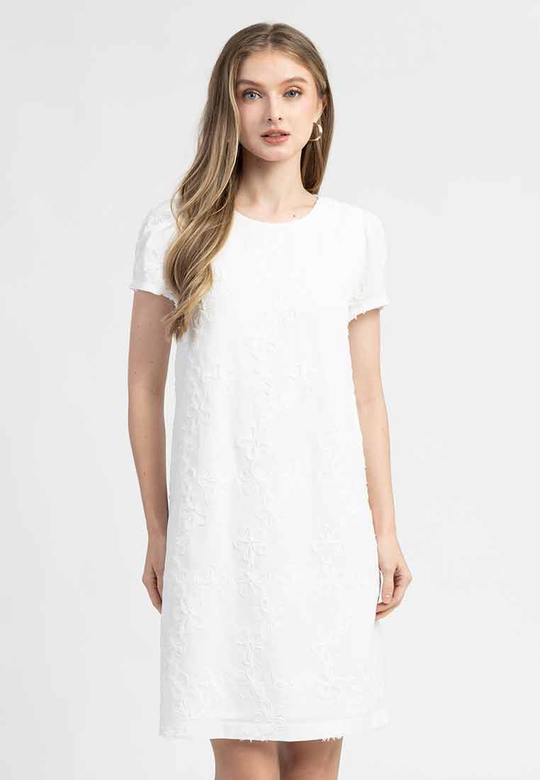 Shaela Floral Embroidered Shift Dress