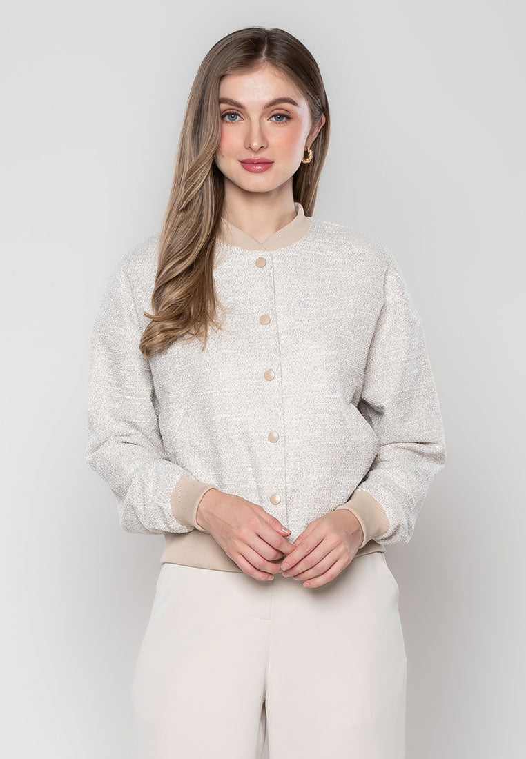 Kriselle Ann Knitted Jacket with Ribbing