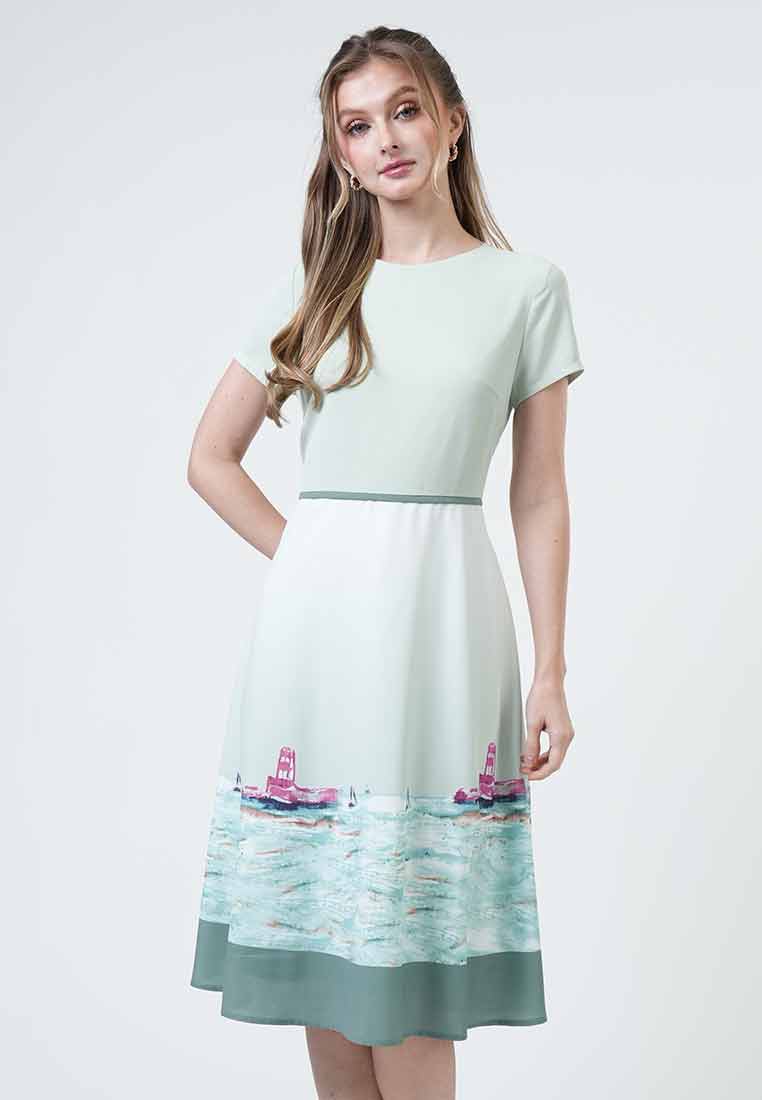 Marina Landscape A-Line Dress