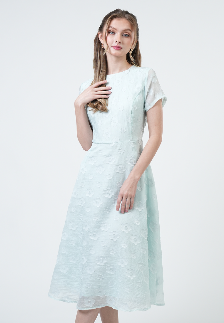 Hailey Burn-Out Floral Midi Dress