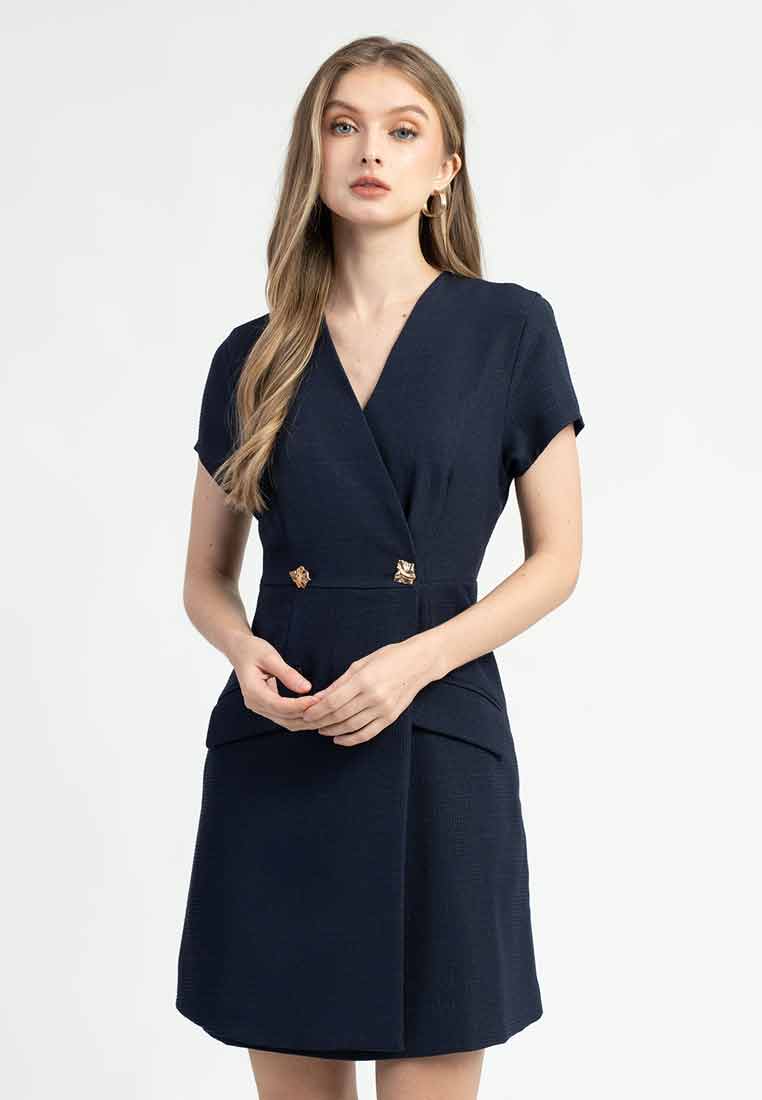 Nikki A-Line V-neck Short Sleeve Dress
