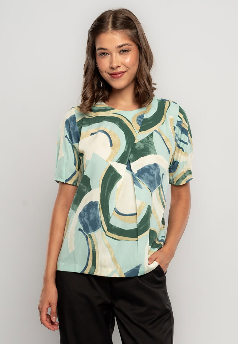 Georgette Top in Graphic Print