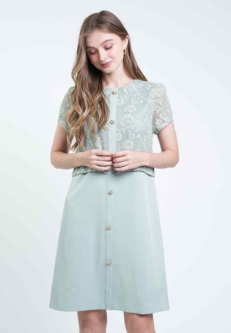 Gwendolyn Layered Twill Dress