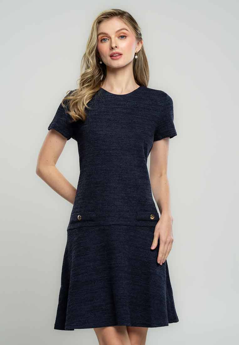 Finley Textured Knit Dress with Pocket Detail