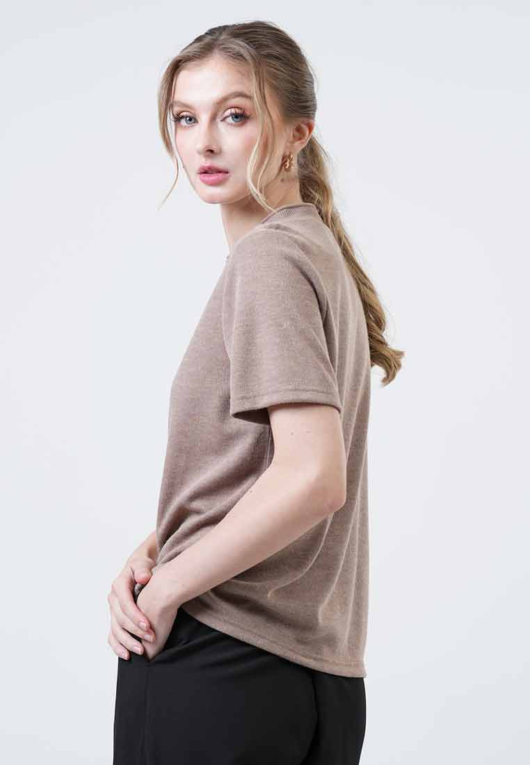 Sadie Mock Neck Knitted Blouse