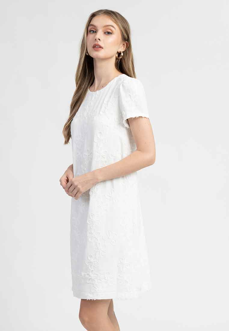 Shaela Floral Embroidered Shift Dress