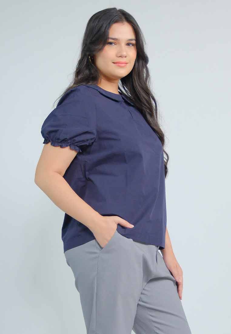 Milly Plus Size Raelyn Top with Embroidered Collar