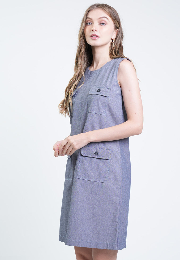 Lara Pocket-Detail Shift Dress
