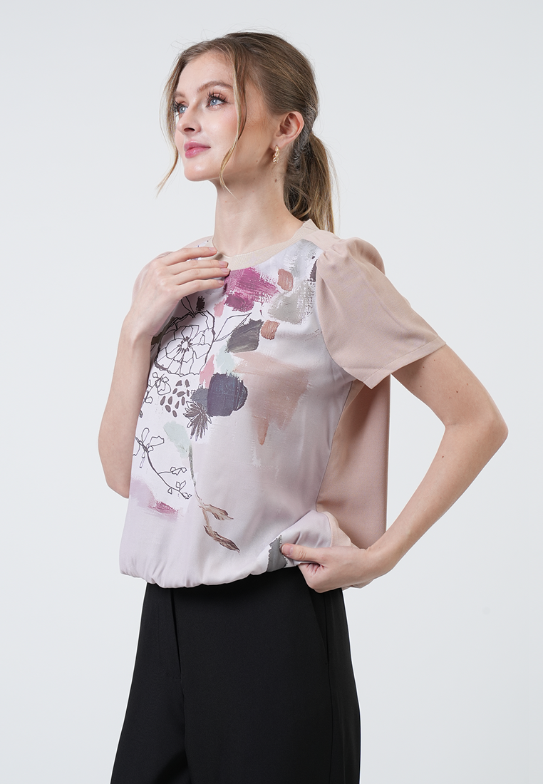 Miranda Vibrant Painterly Bloom Top