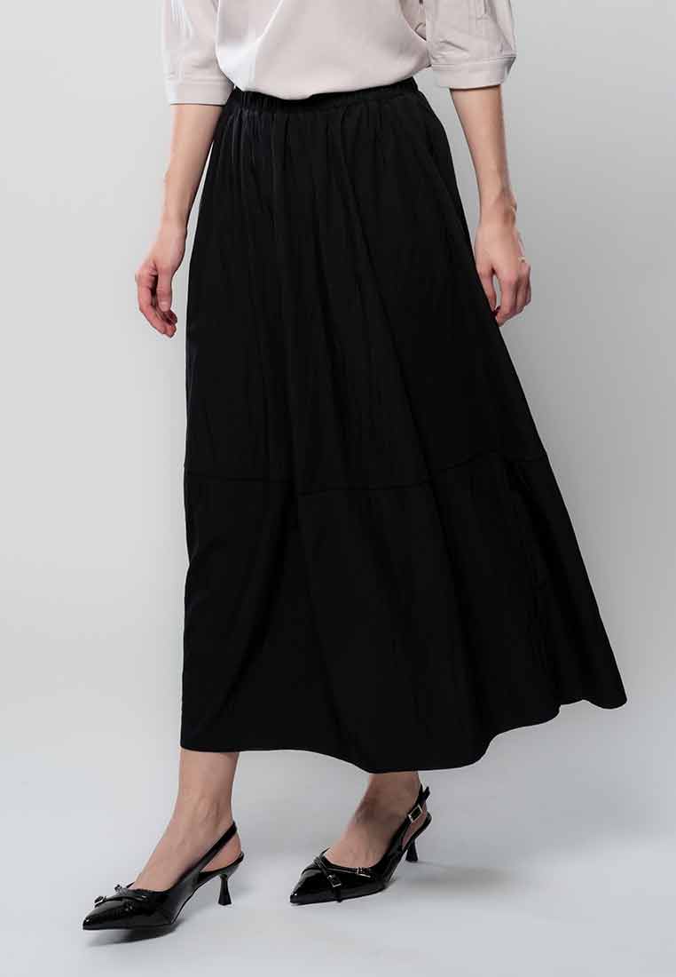 Nyssaia Shirred A-line Skirt