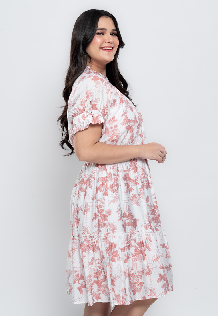 Milly Plus Size Rosselle Button-down Dress in Floral Print