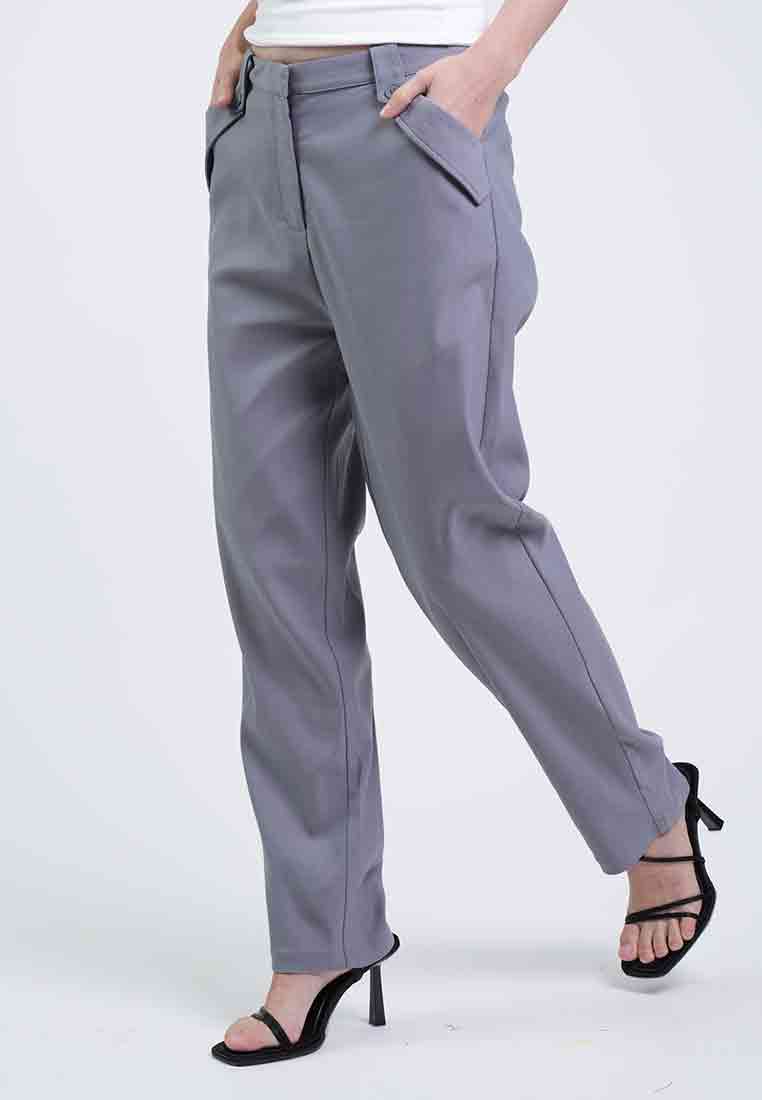 Cayla Flap-Accent Slim Fit Pants
