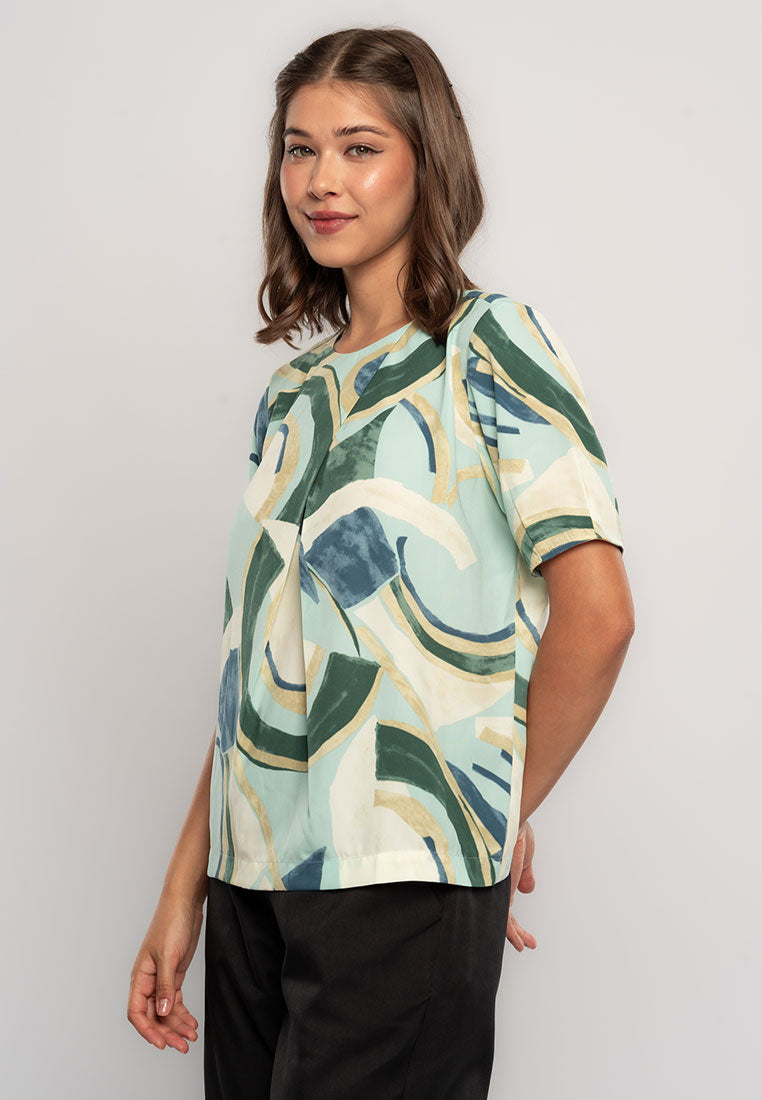 Georgette Top in Graphic Print