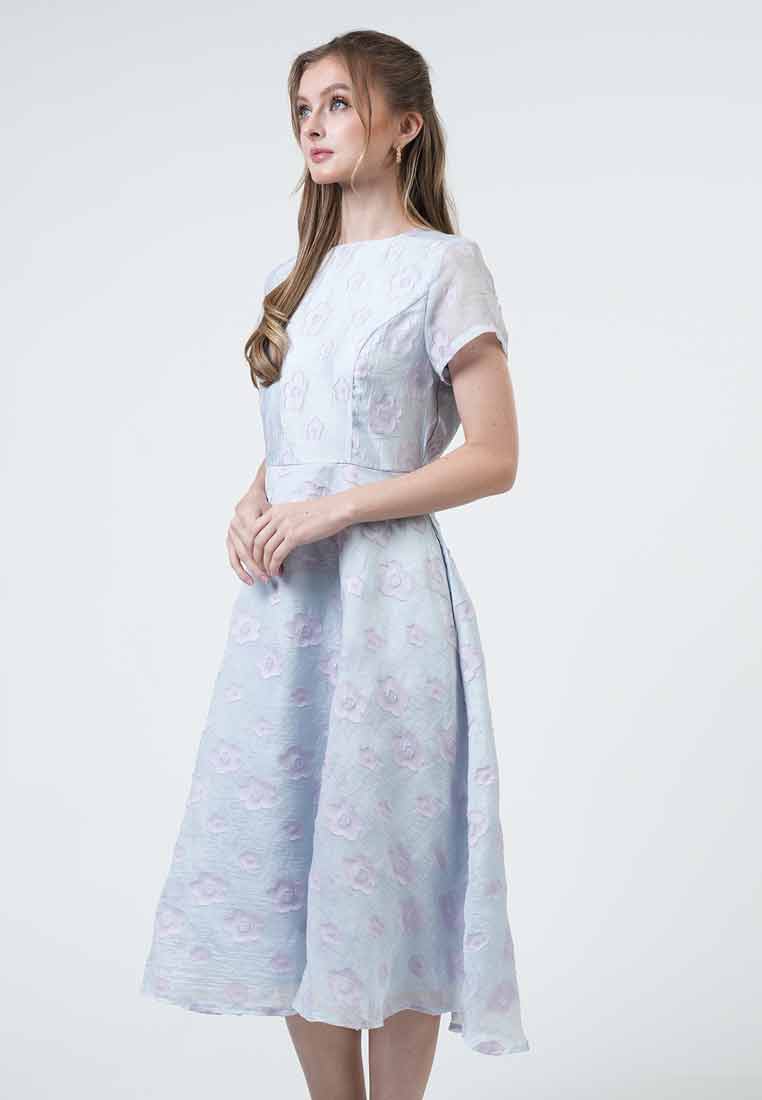 Hailey Burn-Out Floral Midi Dress