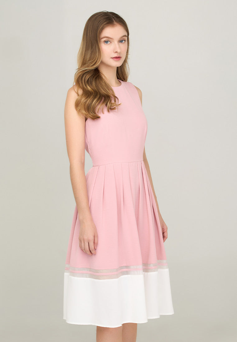 Tanaia Sleeveless Dress with Contrast Hem Detail