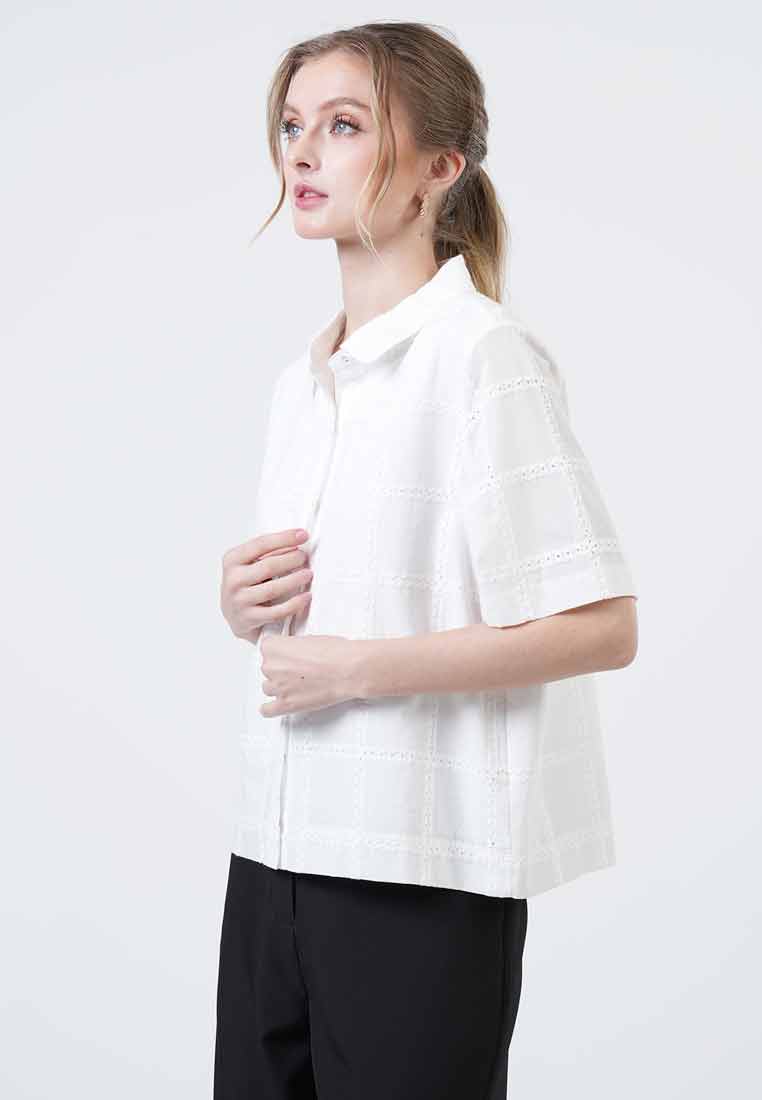 Patricia Scalloped Eyelet Blouse