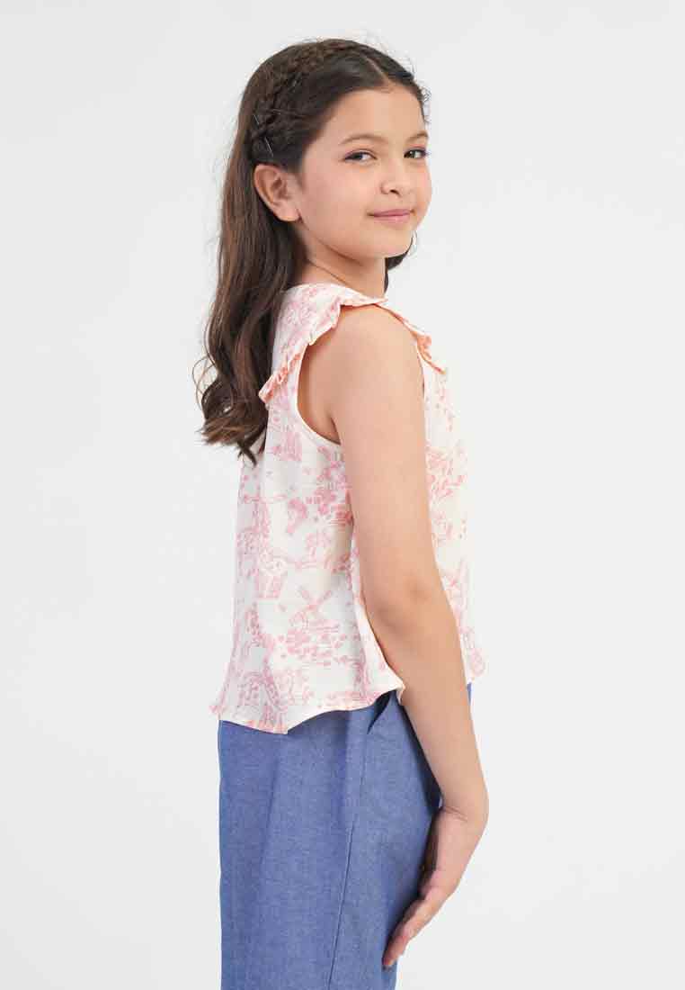 Treehouse Maya Windmill & Balloon Print Girl's Top