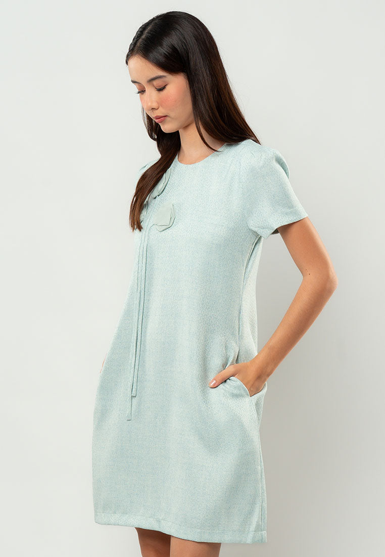 Denise Floral-Appliqué Shift Dress
