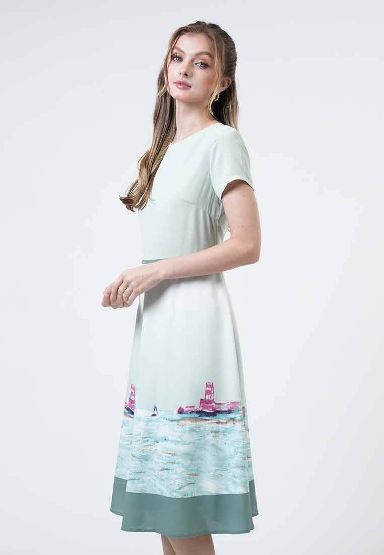 Marina Landscape A-Line Dress