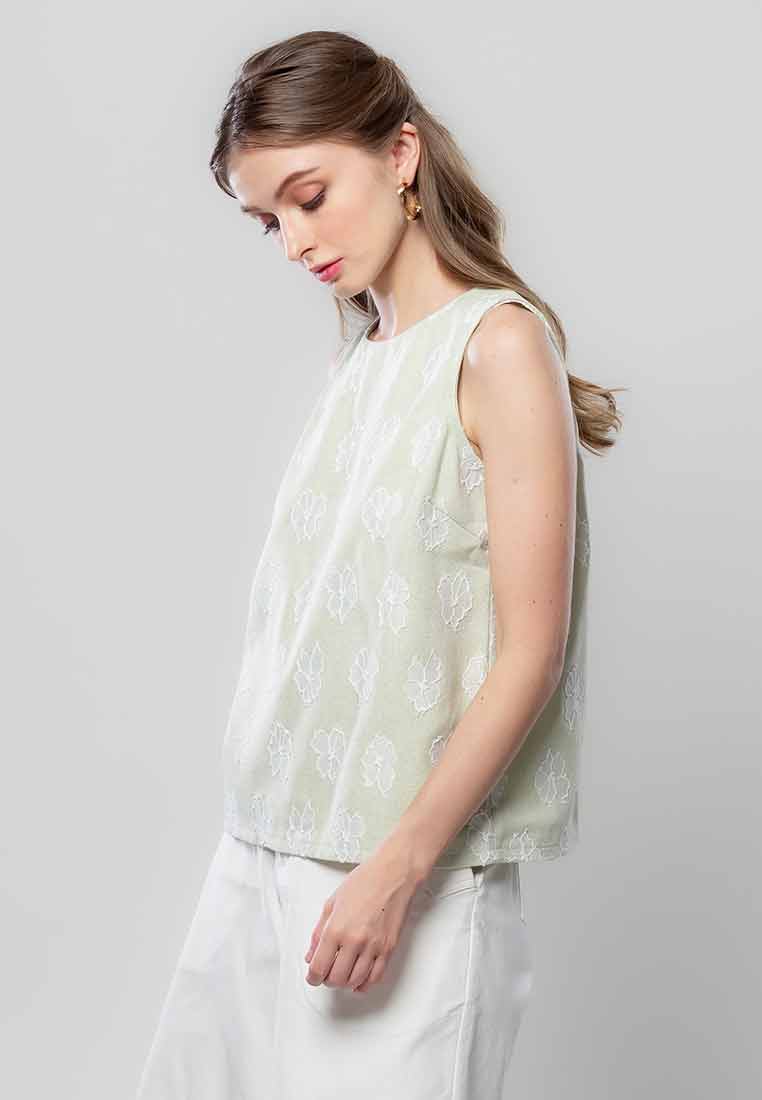 Paperdolls Elysia Rue Floral Embroidered Sleeveless Top