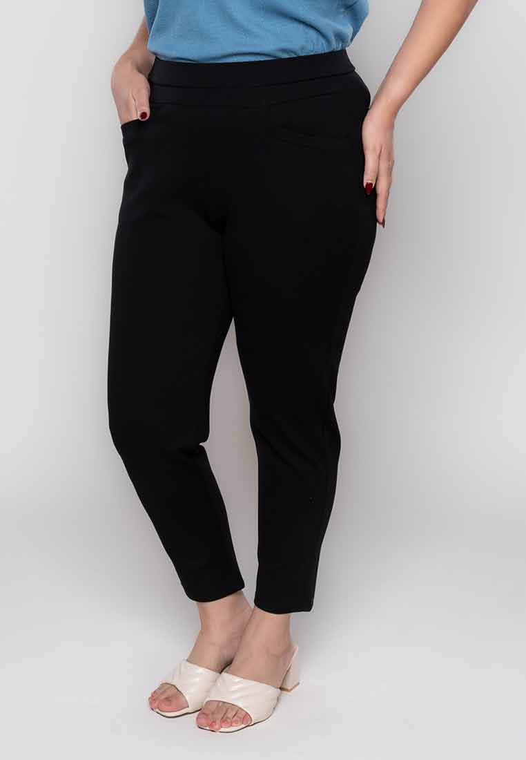 Milly Plus Size Zetta Spandex Pants with Pockets