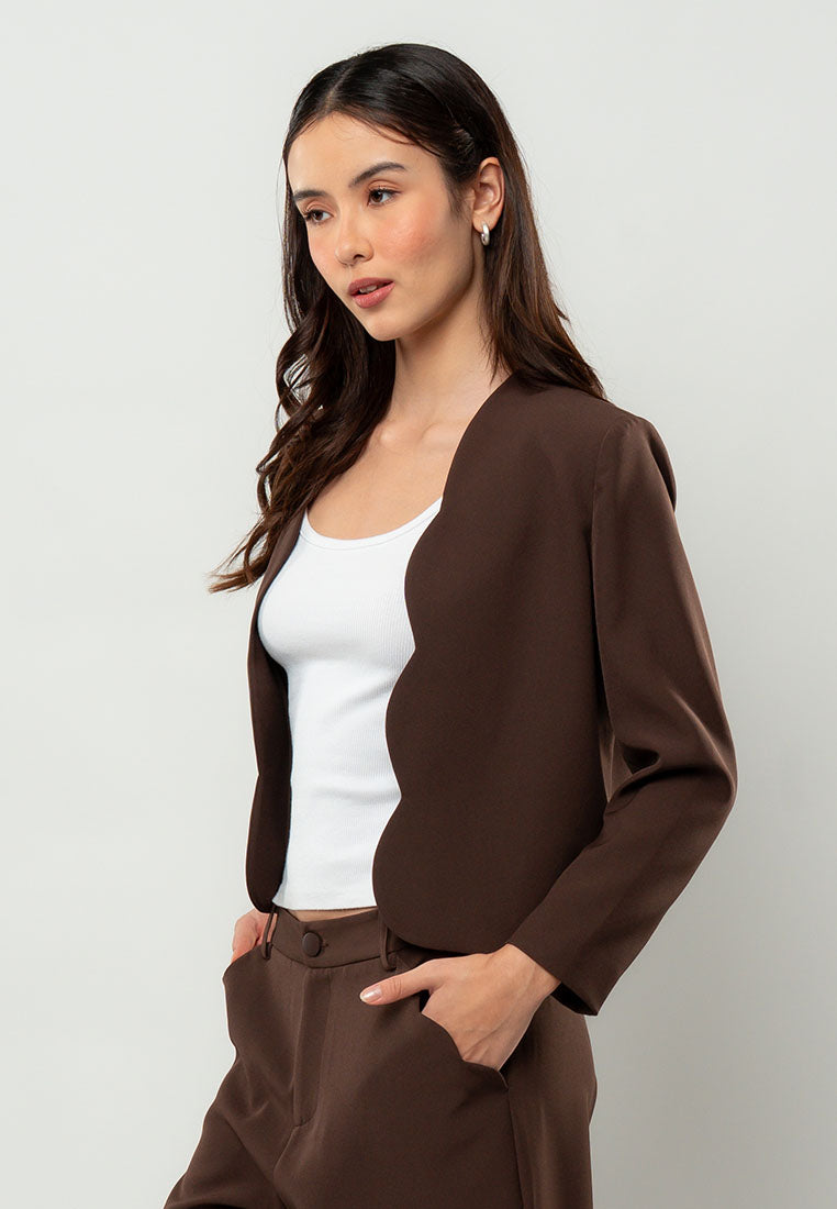 Rhian Scalloped Cropped Blazer