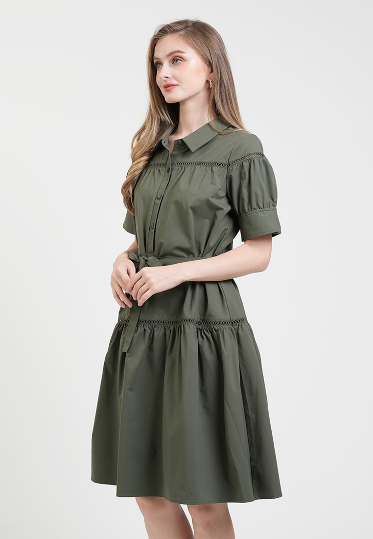 Katrina Eyelet Waist-Accent Dress