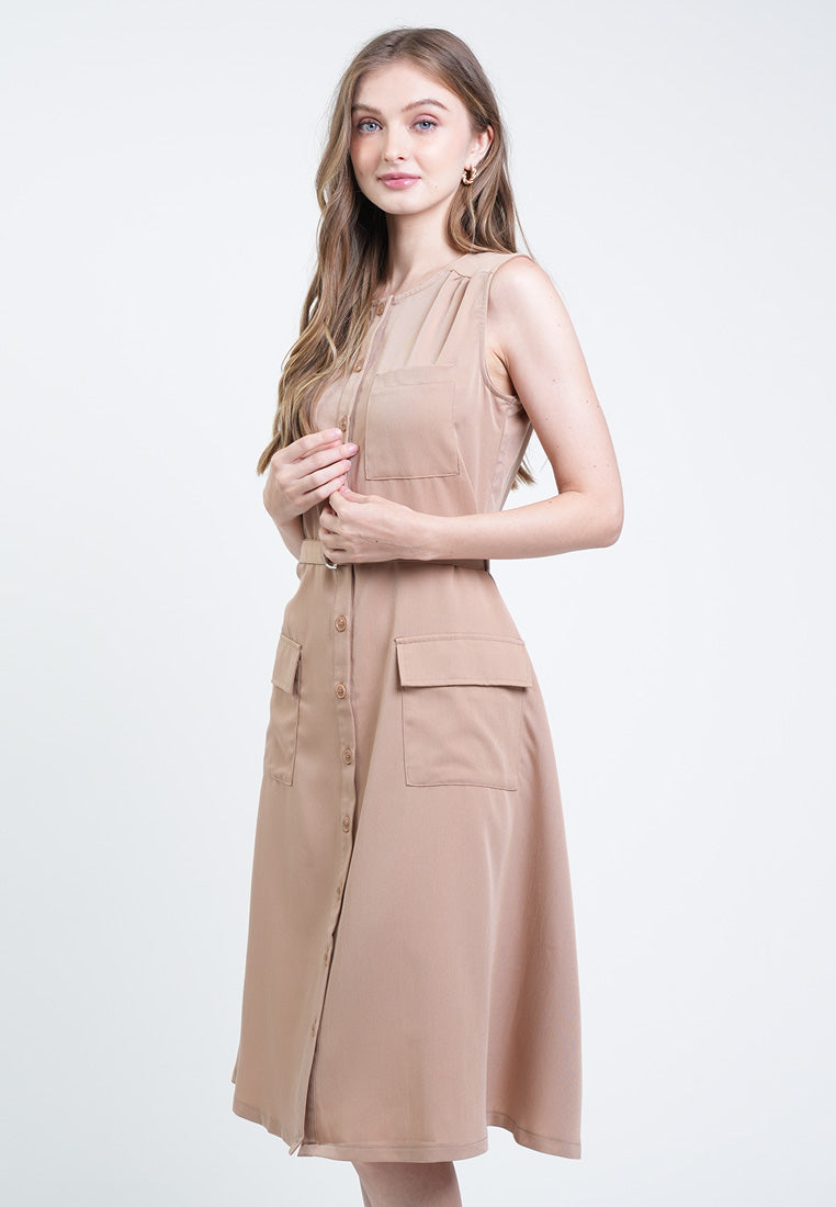 Valerie Belted Chambray Shirt Dress