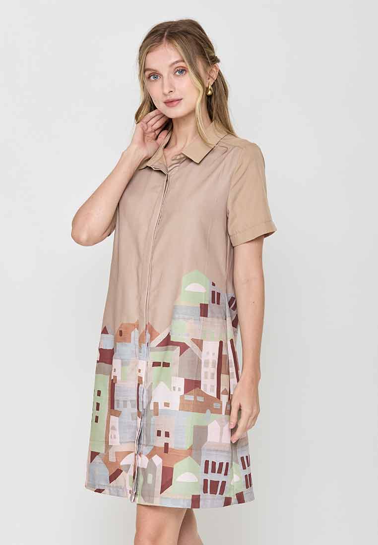 Scavina Collared Shirt Dress
