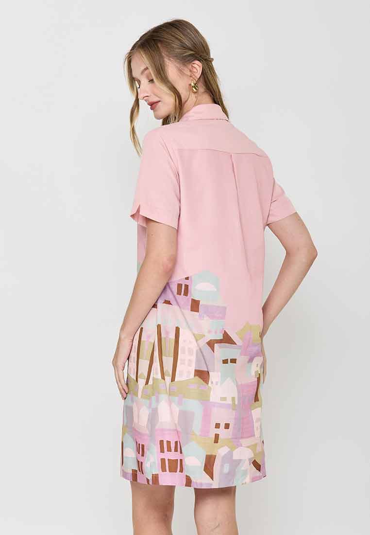 Scavina Collared Shirt Dress