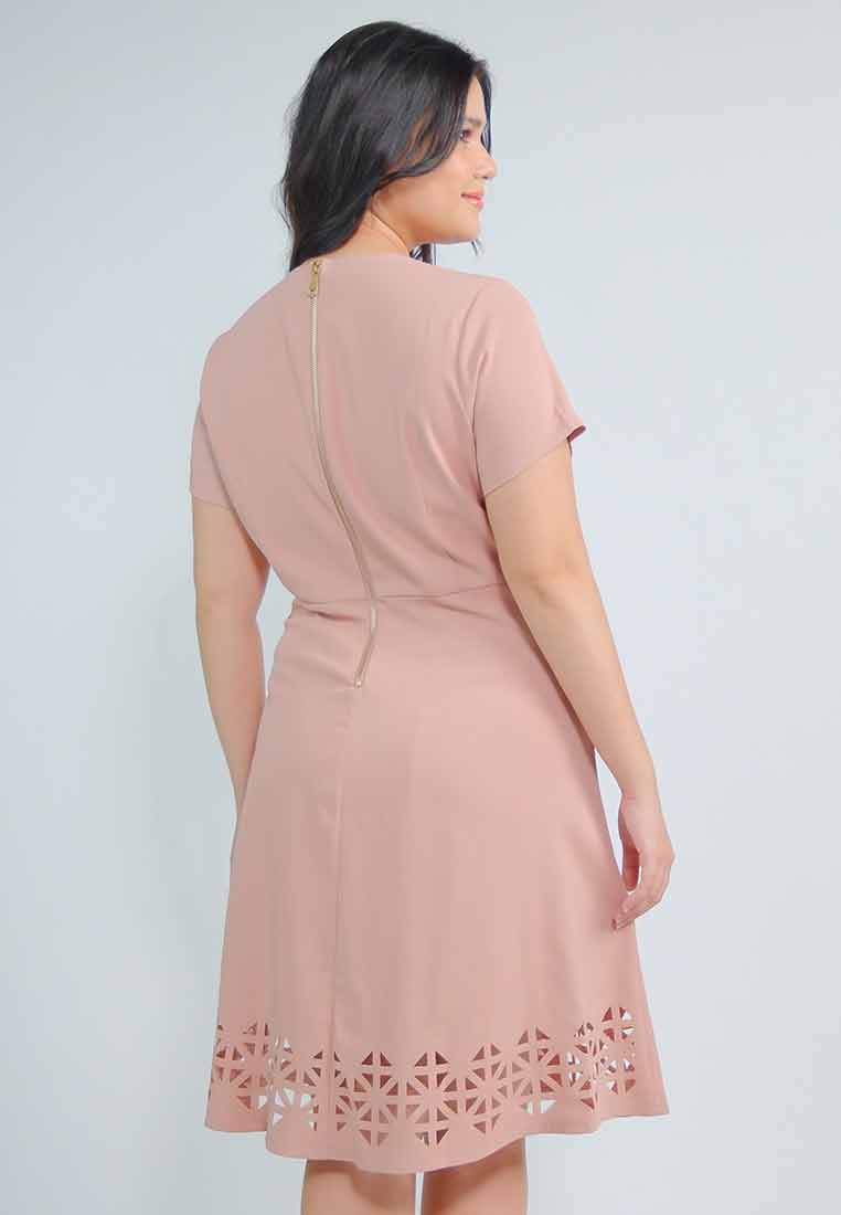 Milly Plus Size Leilah A-line Dress with Laser Cut