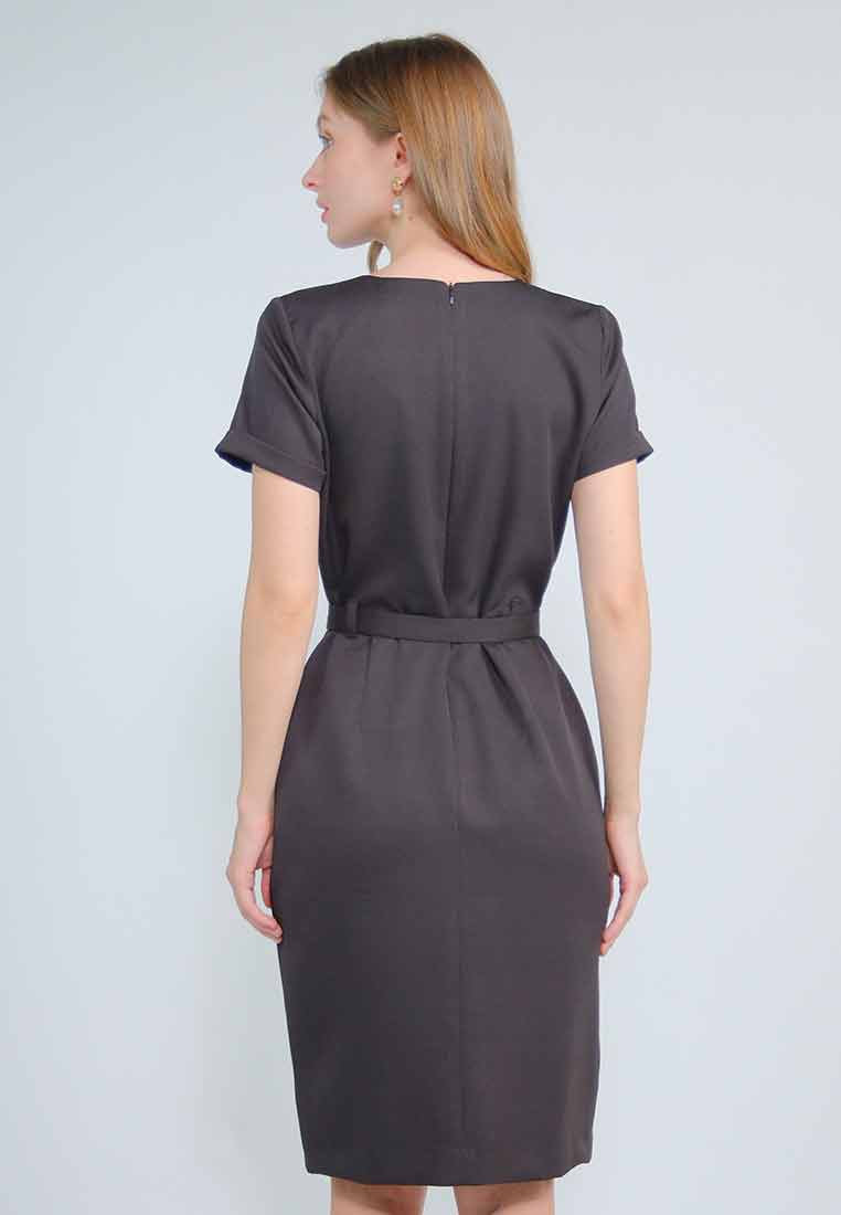 Lumia V-neck Shift Dress with Adjustable Belt