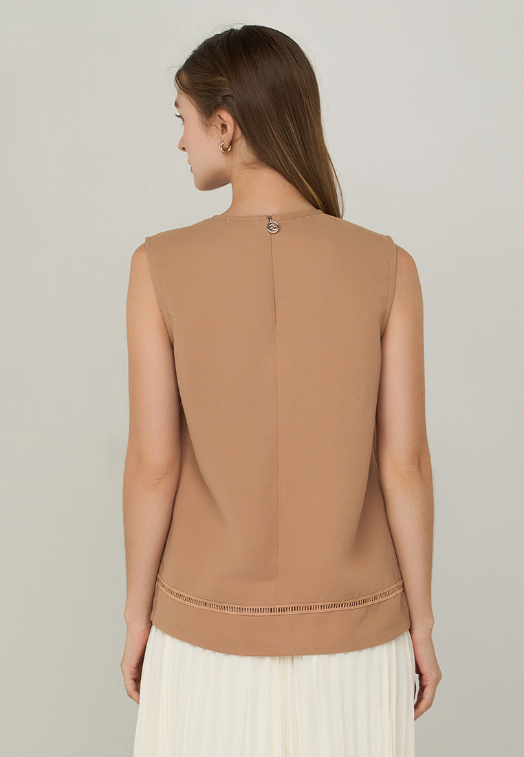 Ruella Sleeveless Top with Lace Trimming
