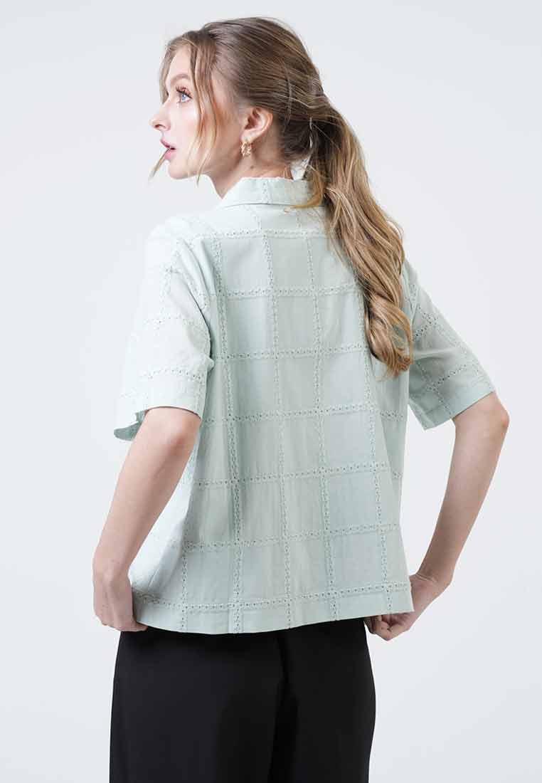 Patricia Scalloped Eyelet Blouse