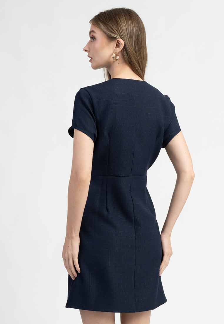Nikki A-Line V-neck Short Sleeve Dress