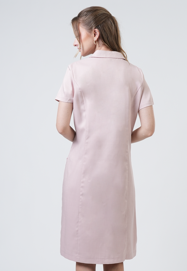 Reese Zip-Front Collared Midi Dress