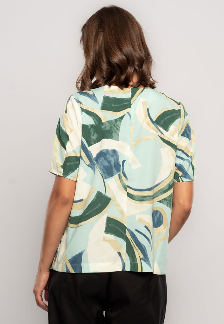 Georgette Top in Graphic Print