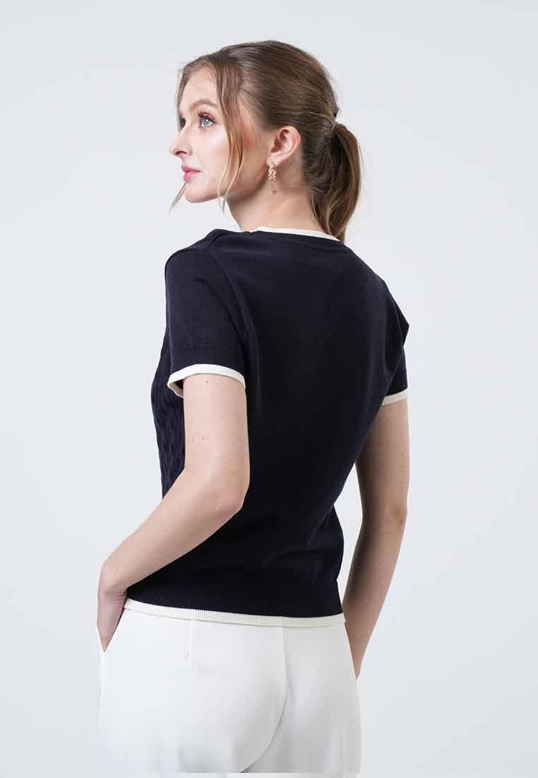 Clarisse Contrast Tipped Knit Top