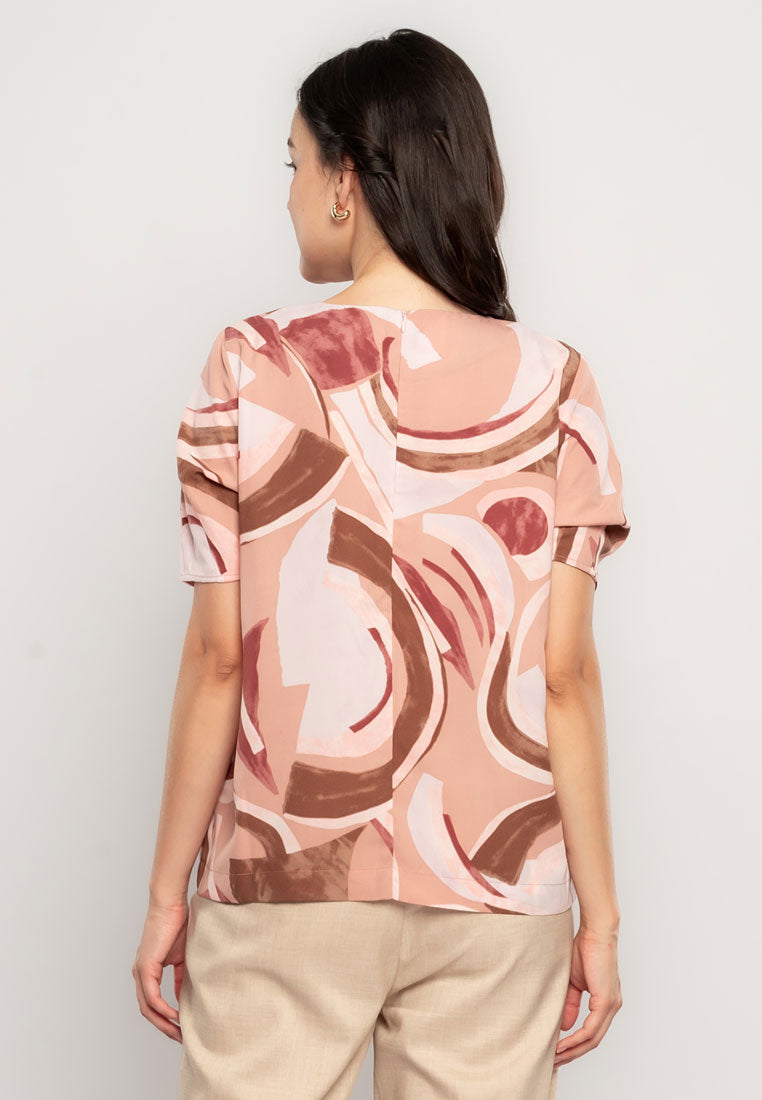 Georgette Top in Graphic Print