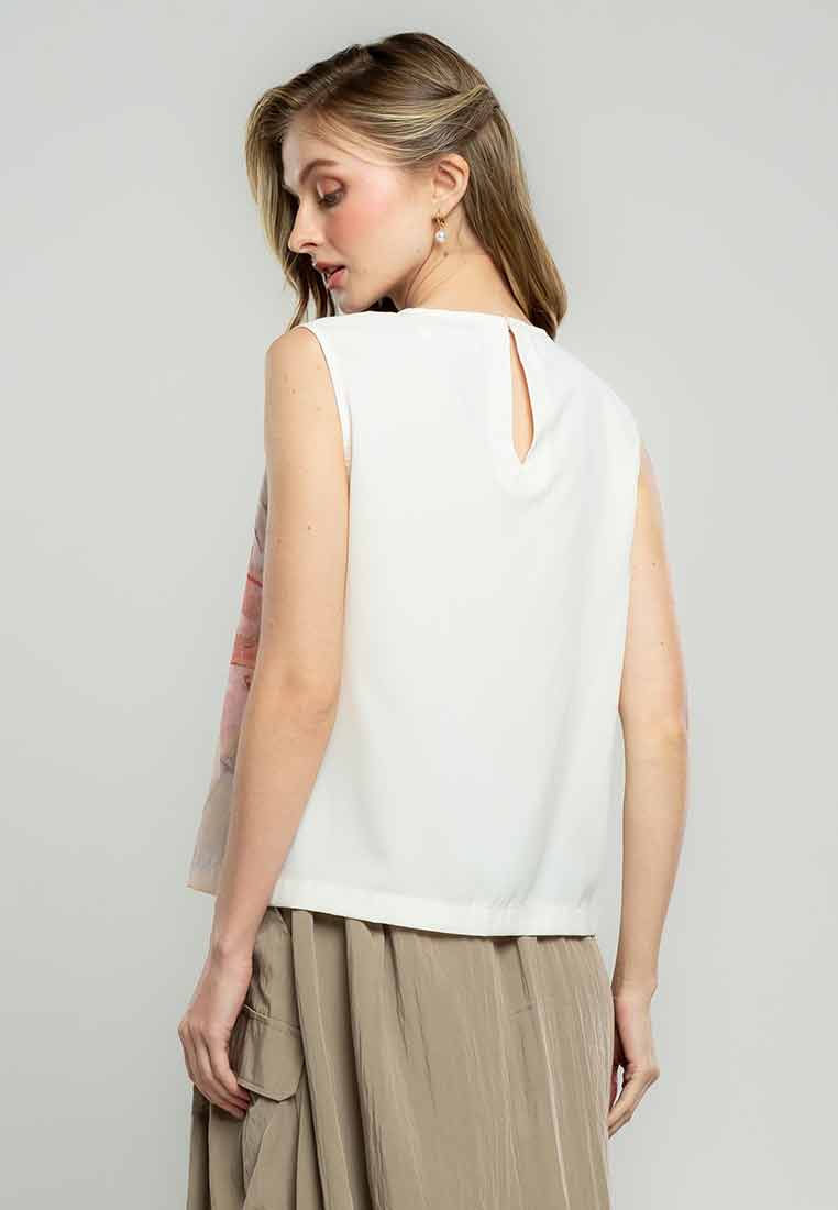 Ryleigh Sleeveless Top in Seascape Print