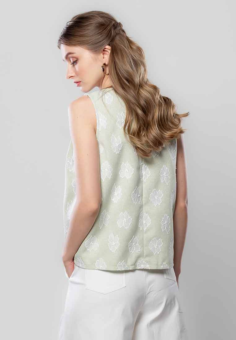 Paperdolls Elysia Rue Floral Embroidered Sleeveless Top
