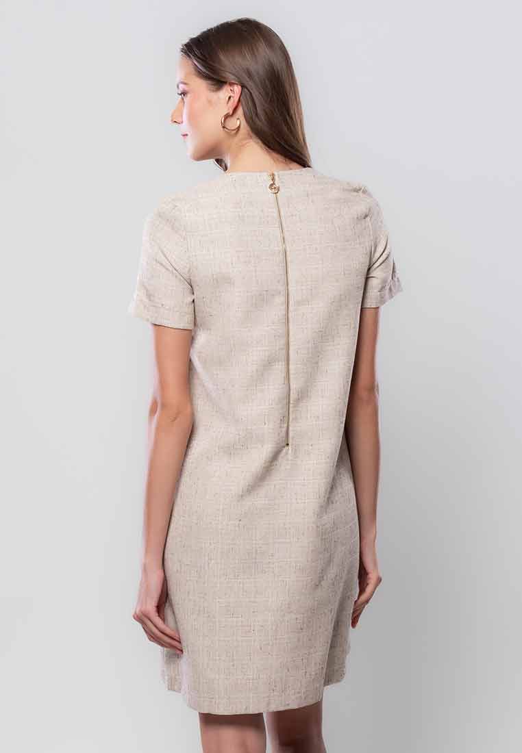 Bellamy Tweed Shift Dress with Front Pockets