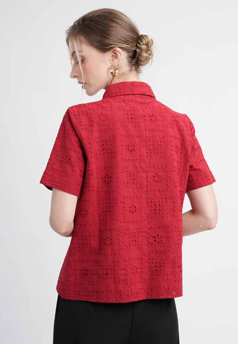 Carmen Short-Sleeved Eyelet Shirt