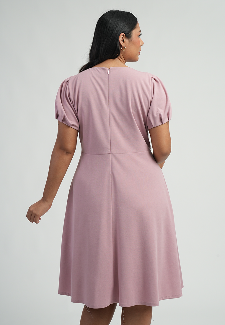 Milly by Paperdolls Julianne V-Neck Asymmetric Button Dress